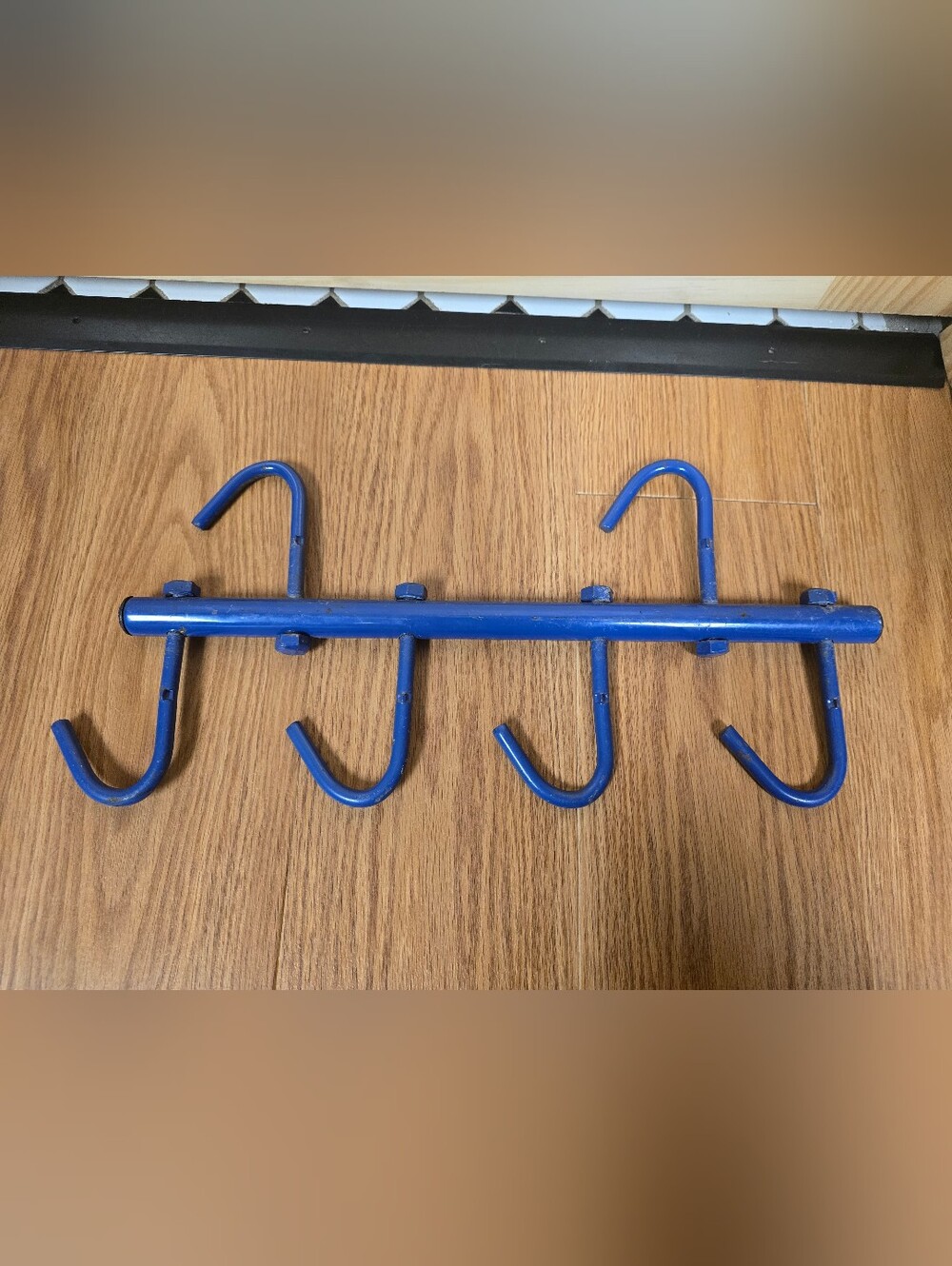 Blue Metal Hanging Bridle Hook Rack - Multi-Hook Organizer